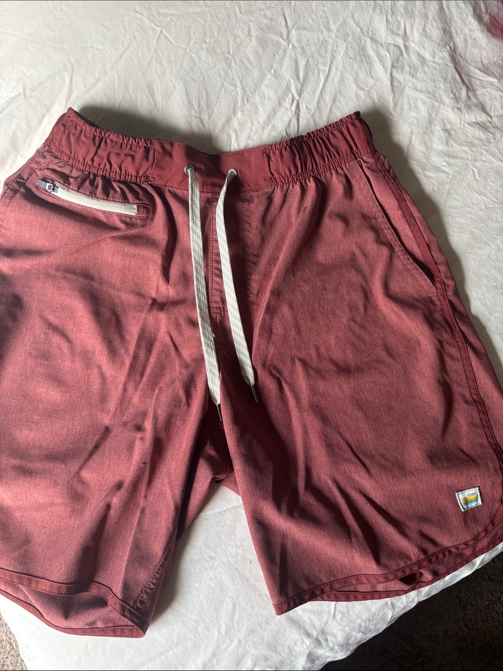 Vuori Maroon Athletic Drawstring Shorts